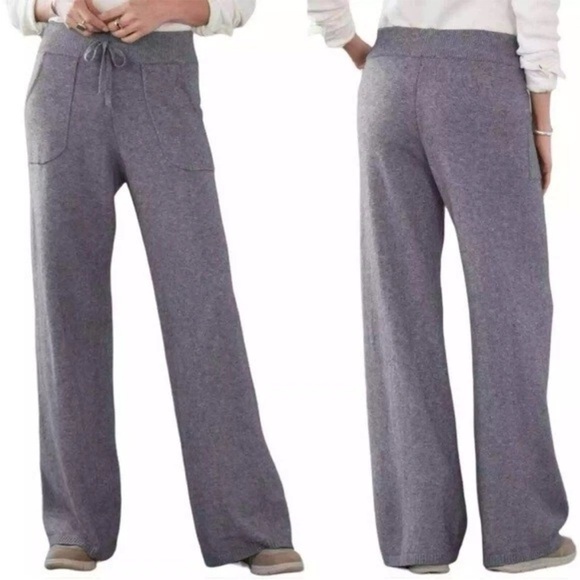 Baci Mina Sweater Pants Wide Leg Lounge Comfy Pull-on Gray Size XL - Picture 1 of 4